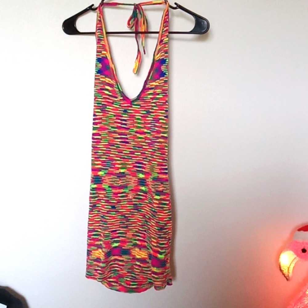 Super Low Back Knit Halter Dress